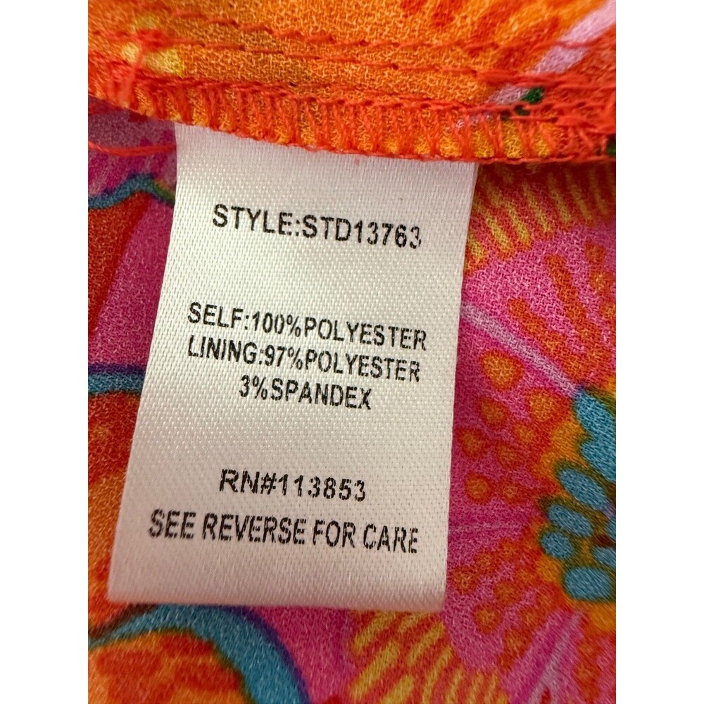 Sugarlips Idalia Tie Back Floral Maxi Dress Large Bright Tropical Boho Sundress - Picture 10 of 10